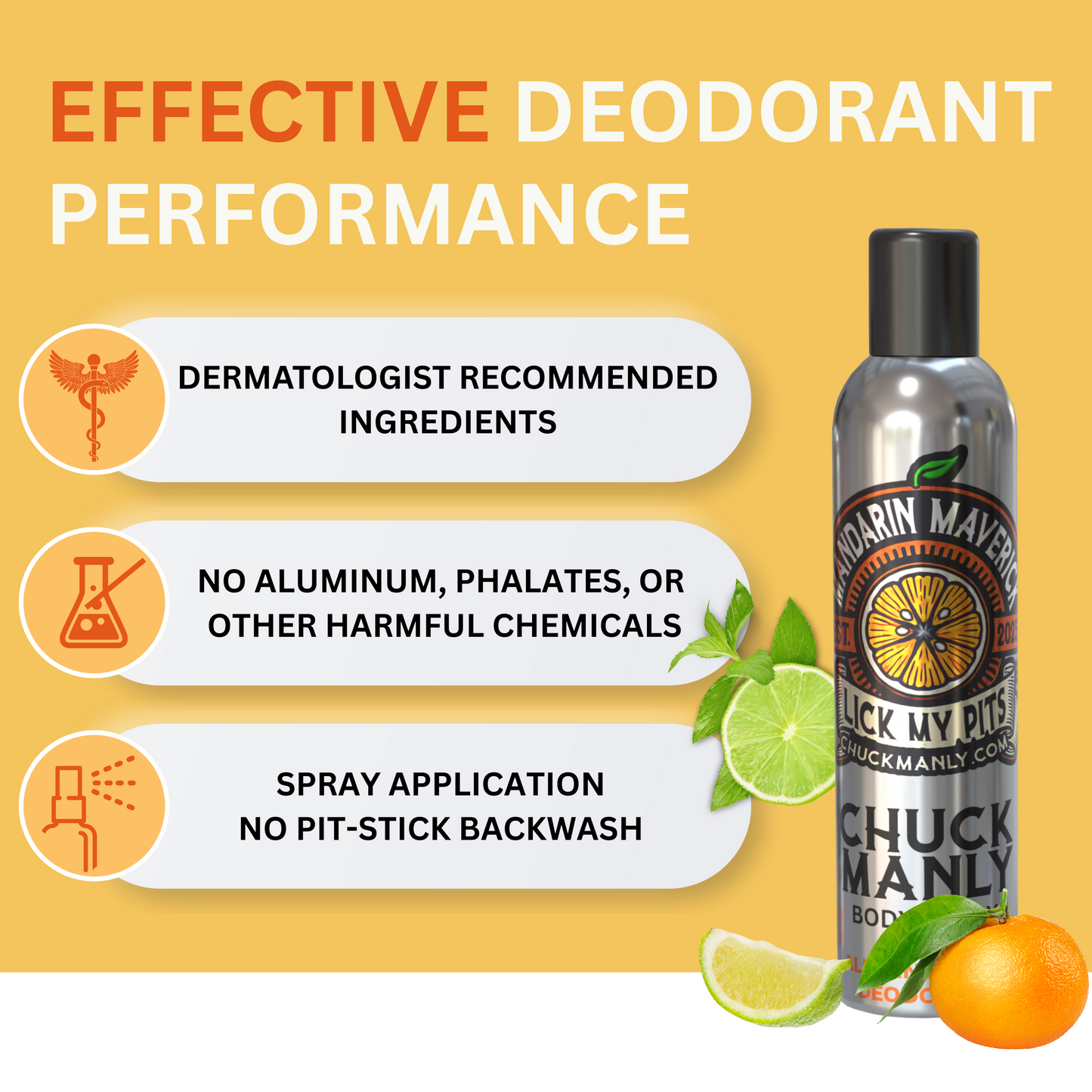 NATURAL SPRAY DEODORANT - ALUMINUM FREE, AEROSOL FREE,